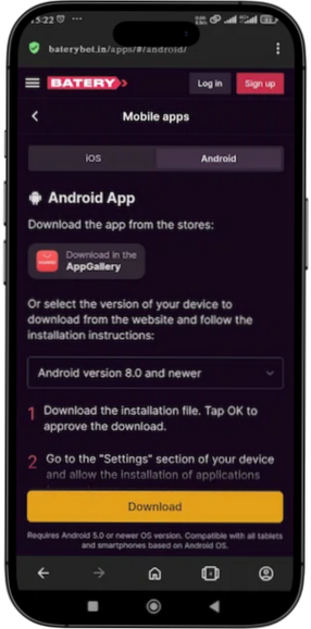 Batery Mobile apps