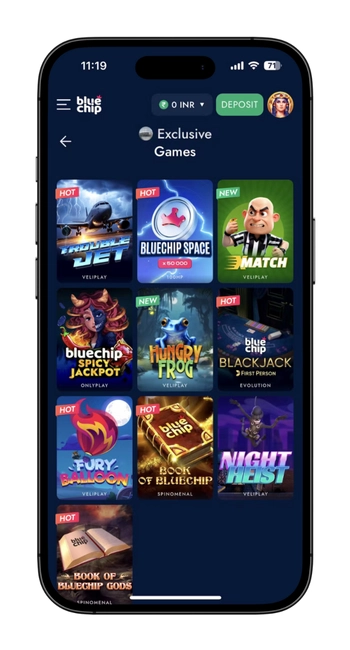 Bluechip Casino Aviator app profile