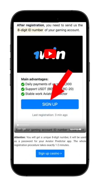 1Win sign up